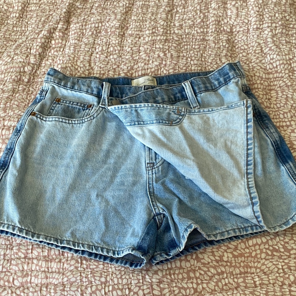 Vintage universal thread Vietnam blue denim jeans skorts shirt shorts skirt sz 8